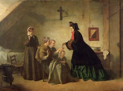 Kaiserin Eugenie (1826-1920) besucht die Unglücklichen, 1864 von Paul Leon Lucien Gopil